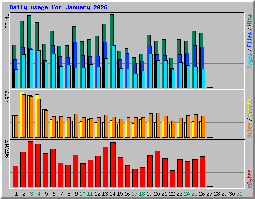 Daily usage for January 2026