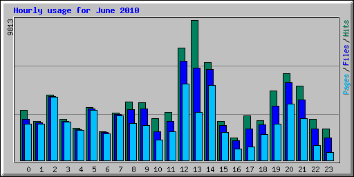 Hourly usage for June 2010