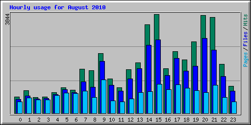 Hourly usage for August 2010