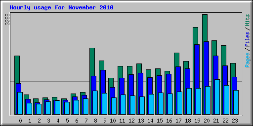 Hourly usage for November 2010
