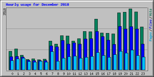 Hourly usage for December 2010
