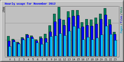 Hourly usage for November 2012