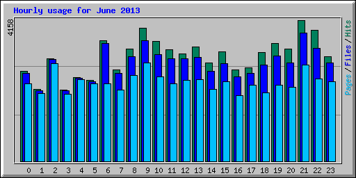 Hourly usage for June 2013