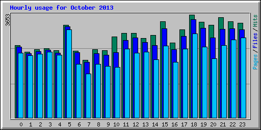 Hourly usage for October 2013