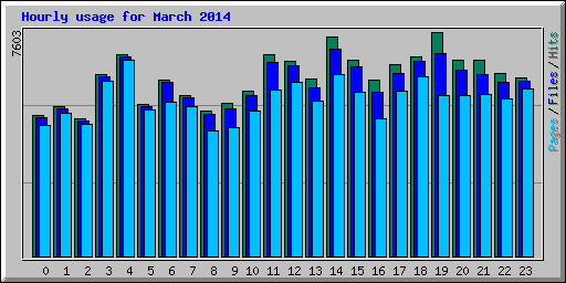Hourly usage for March 2014