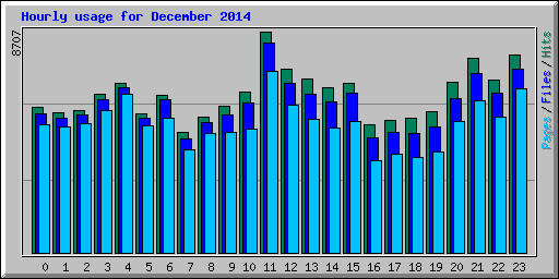 Hourly usage for December 2014