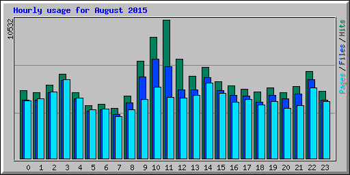 Hourly usage for August 2015