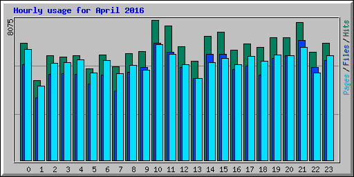 Hourly usage for April 2016