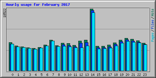 Hourly usage for February 2017