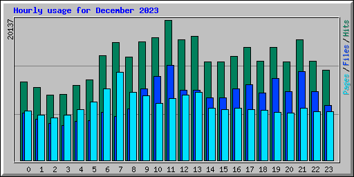 Hourly usage for December 2023